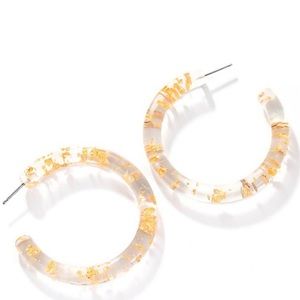 Dorothy Circle Lucite Gold flake hoop earrings